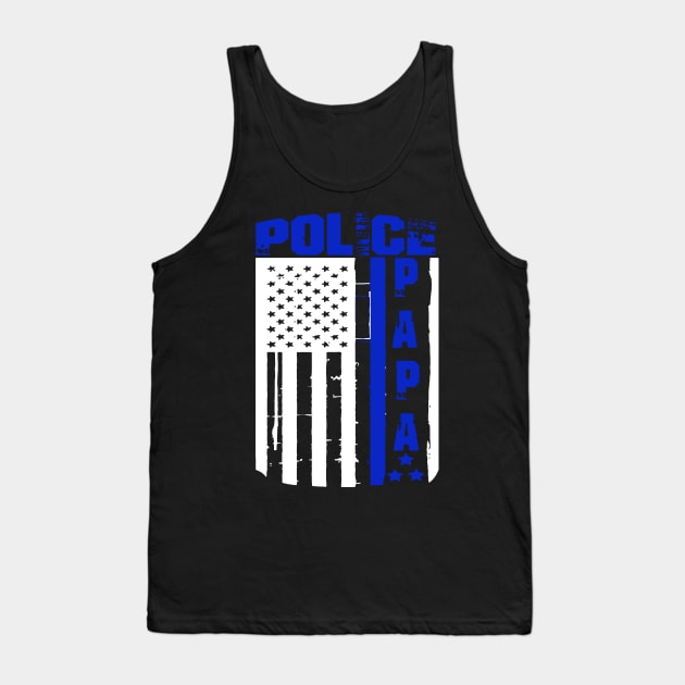 Father Day Police Papa Tank Top by Dumastore12